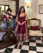 Vichitra Silk Maroon Anakali Suit - Festive Wear