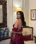 Vichitra Silk Maroon Anakali Suit - Festive Wear