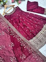 Vichitra Silk Maroon Anakali Suit - Festive Wear