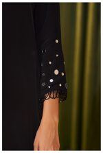 Black Festive A-line Suit Set