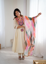 Khadi Cotton Sequence Embroidered Festive Anarkali Suit
