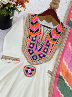 Khadi Cotton Sequence Embroidered Festive Anarkali Suit