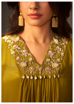 Mustard Chanderi Festive Suit Set