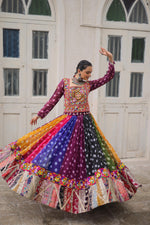 Multi Coloured Georgette Gamthi Lehenhga Choli