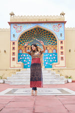 Black Colorful Banadhani Kutchi Work Kurti - Navtatri Special