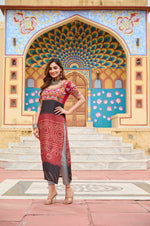 Red Colorful Banadhani kutchi Work Kurti - Navtatri Special