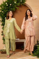 Sage Mulberry Silk Embroideried Co-Ord Set