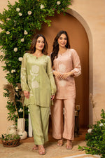Sage Mulberry Silk Embroideried Co-Ord Set