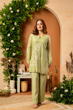 Sage Mulberry Silk Embroideried Co-Ord Set