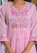 Pink Mul Cotton Embroidered Suit Set