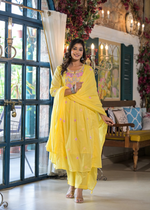Yellow Mul Cotton Embroidered Suit Set