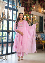 Pink Mul Cotton Embroidered Suit Set