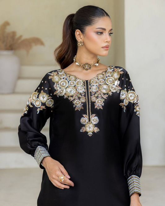 Crepe Silk Sequence Embroidery Festive Suit Set