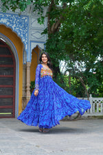Blue Georgette Bandhani Gown