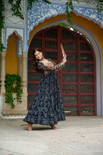 Black Georgette Bandhani Gown