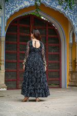 Black Georgette Bandhani Gown