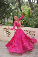 Geoegette Bandhej Lehenga Choli  (4 Colors)