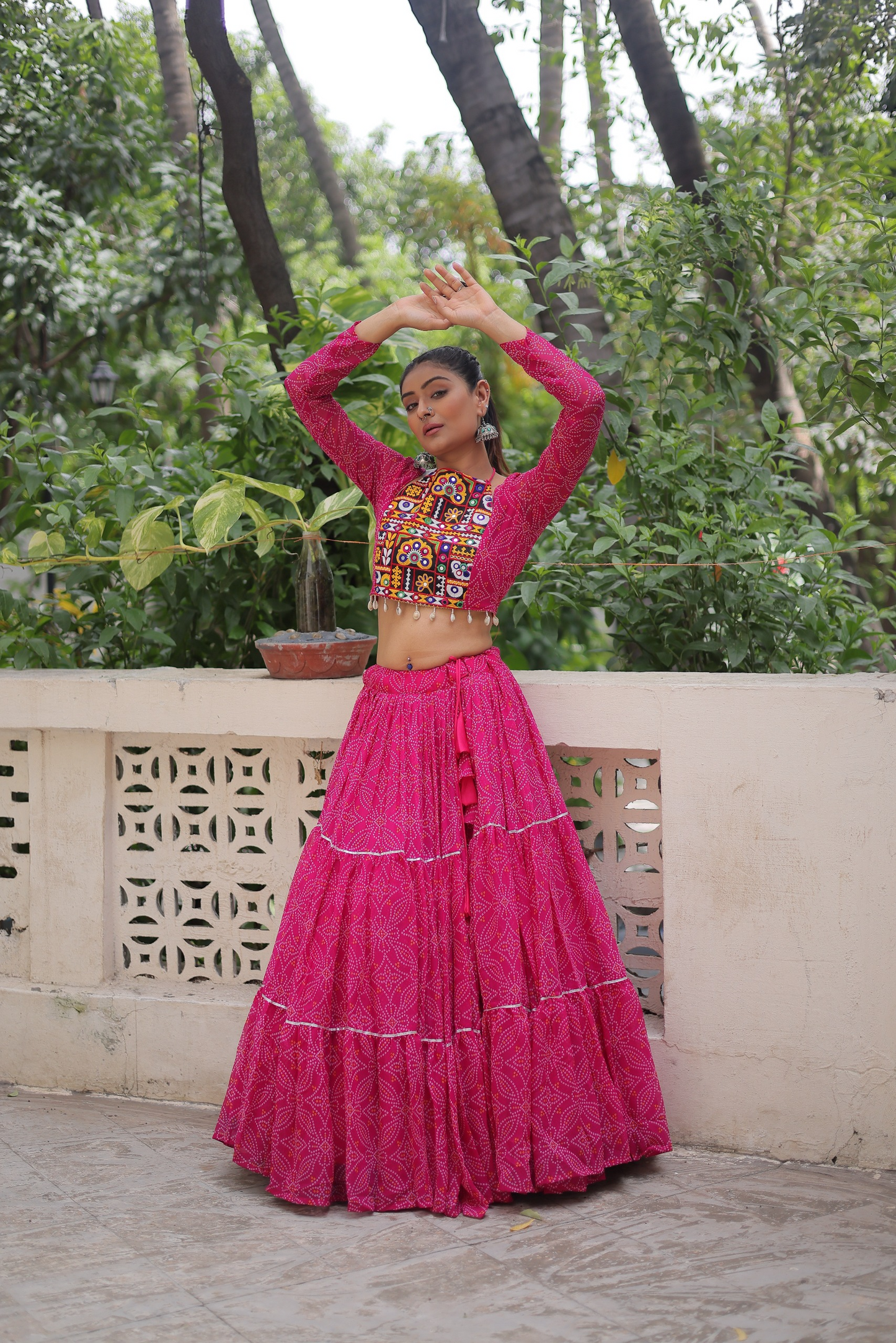 Geoegette Bandhej Lehenga Choli  (4 Colors)