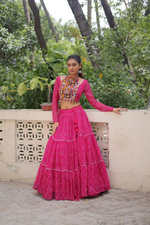Geoegette Bandhej Lehenga Choli  (4 Colors)