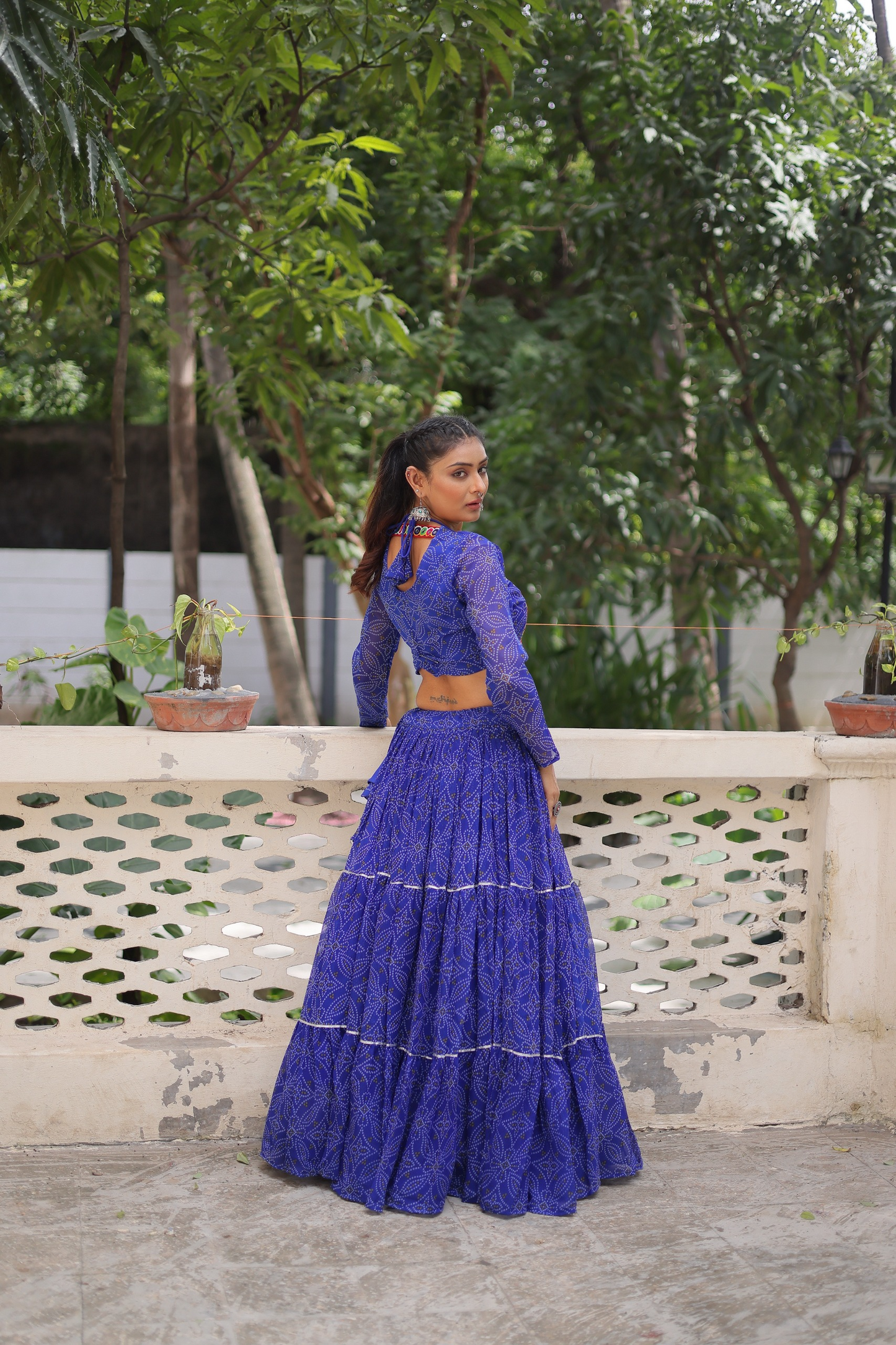 Geoegette Bandhej Lehenga Choli  (4 Colors)