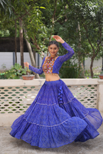 Geoegette Bandhej Lehenga Choli  (4 Colors)