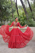 Geoegette Bandhej Lehenga Choli  (4 Colors)