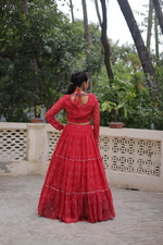Geoegette Bandhej Lehenga Choli  (4 Colors)