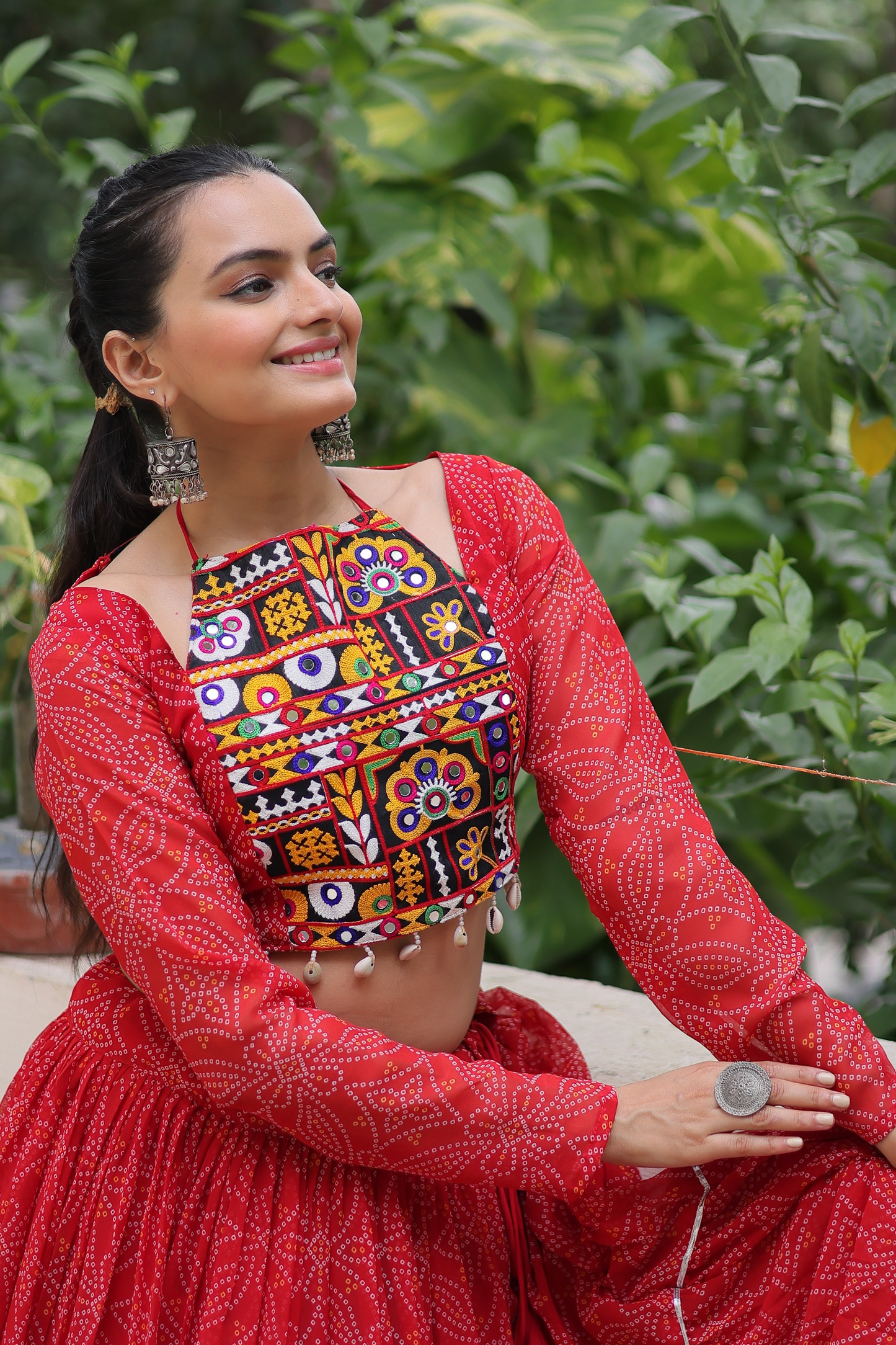 Geoegette Bandhej Lehenga Choli  (4 Colors)
