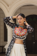 Black Bandhej Kurti & Lehenga  Set