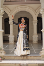 Black Bandhej Kurti & Lehenga  Set