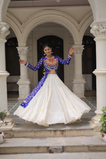 Blue Bandhej Kurti & Lehenga Set
