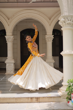 Yellow Bandhej Kurti & Lehenga Set