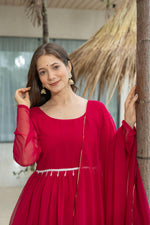Red 60 Gram Micro Cotton Kediya Sharara