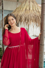 Red 60 Gram Micro Cotton Kediya Sharara