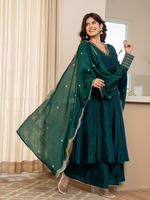 Rama Silk Festive Anarkali Suit With Palazzo