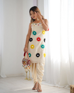 Off White Khadi Cotton Kurti Dhoti Set
