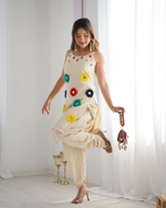 Off White Khadi Cotton Kurti Dhoti Set