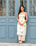 Floral Roman Silk Shoulder Starp Kurti Pant & Dupatta