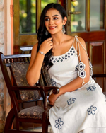 Floral Roman Silk Shoulder Starp Kurti Pant & Dupatta