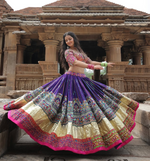 Colorful Muslin Printed Flared Lehenga Choli