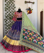 Colorful Muslin Printed Flared Lehenga Choli
