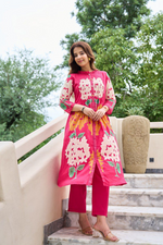 Pink Floral Cotton Printed Pinex Co-Ord Set