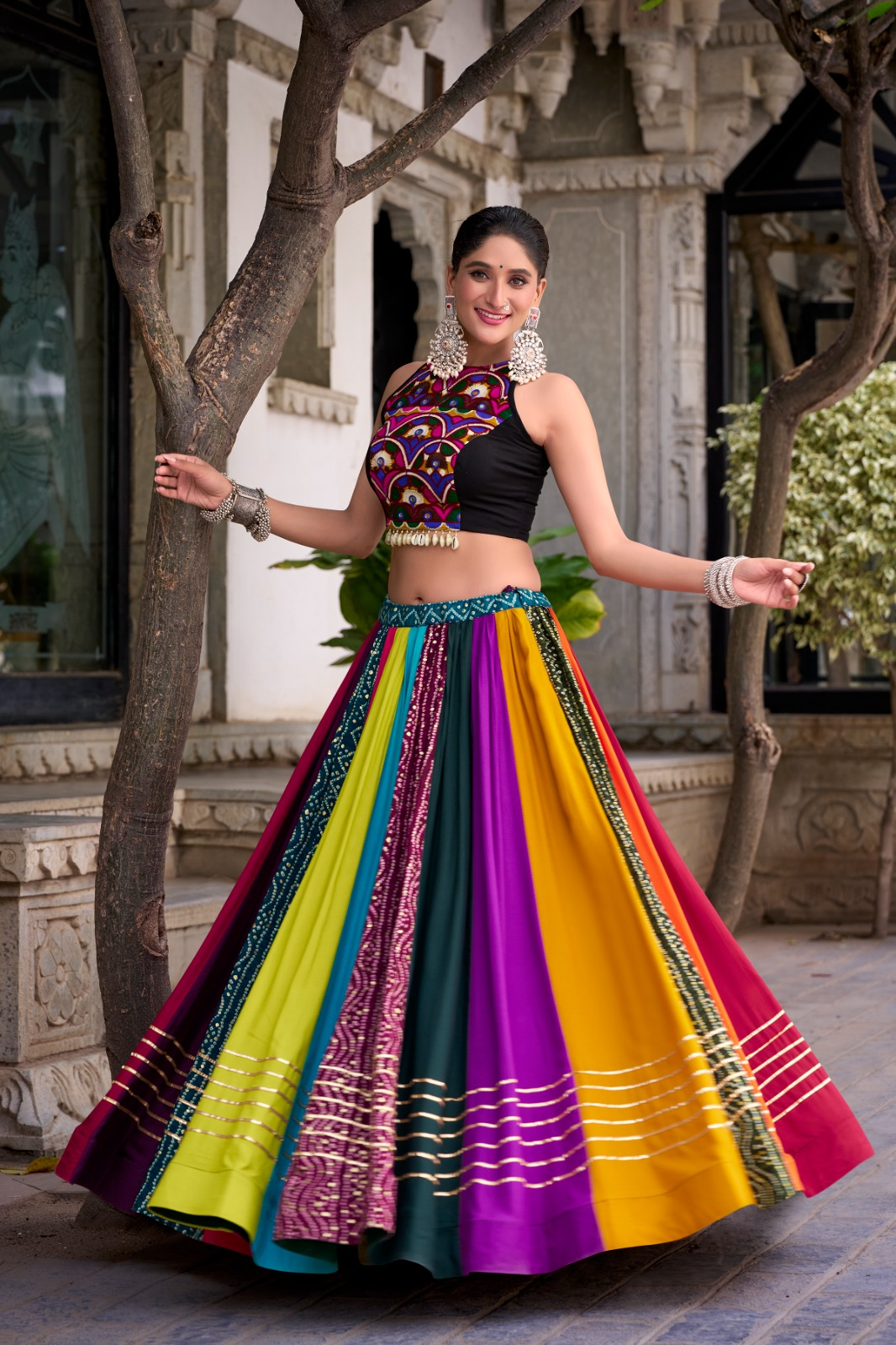Rainbow Rayon Gaamthi Readymade  Lehenga Choli