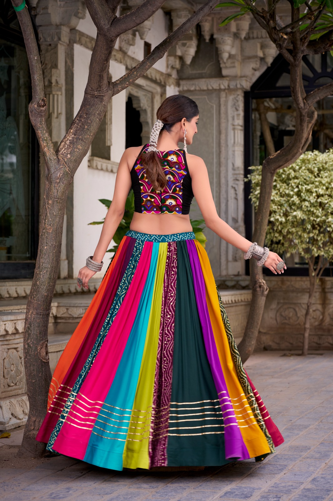 Rainbow Rayon Gaamthi Readymade  Lehenga Choli