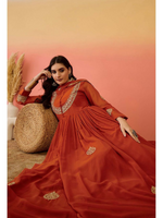 Georgette Embroidered  Festive Anarkali Suit