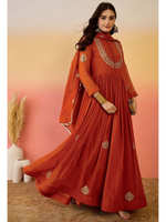 Georgette Embroidered  Festive Anarkali Suit