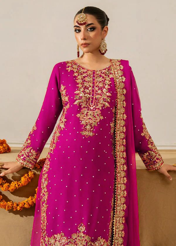 Pink Georgette Festive Sharara Suit Set