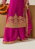 Pink Georgette Festive Sharara Suit Set