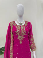 Pink Georgette Festive Sharara Suit Set