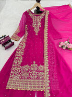 Pink Georgette Festive Sharara Suit Set